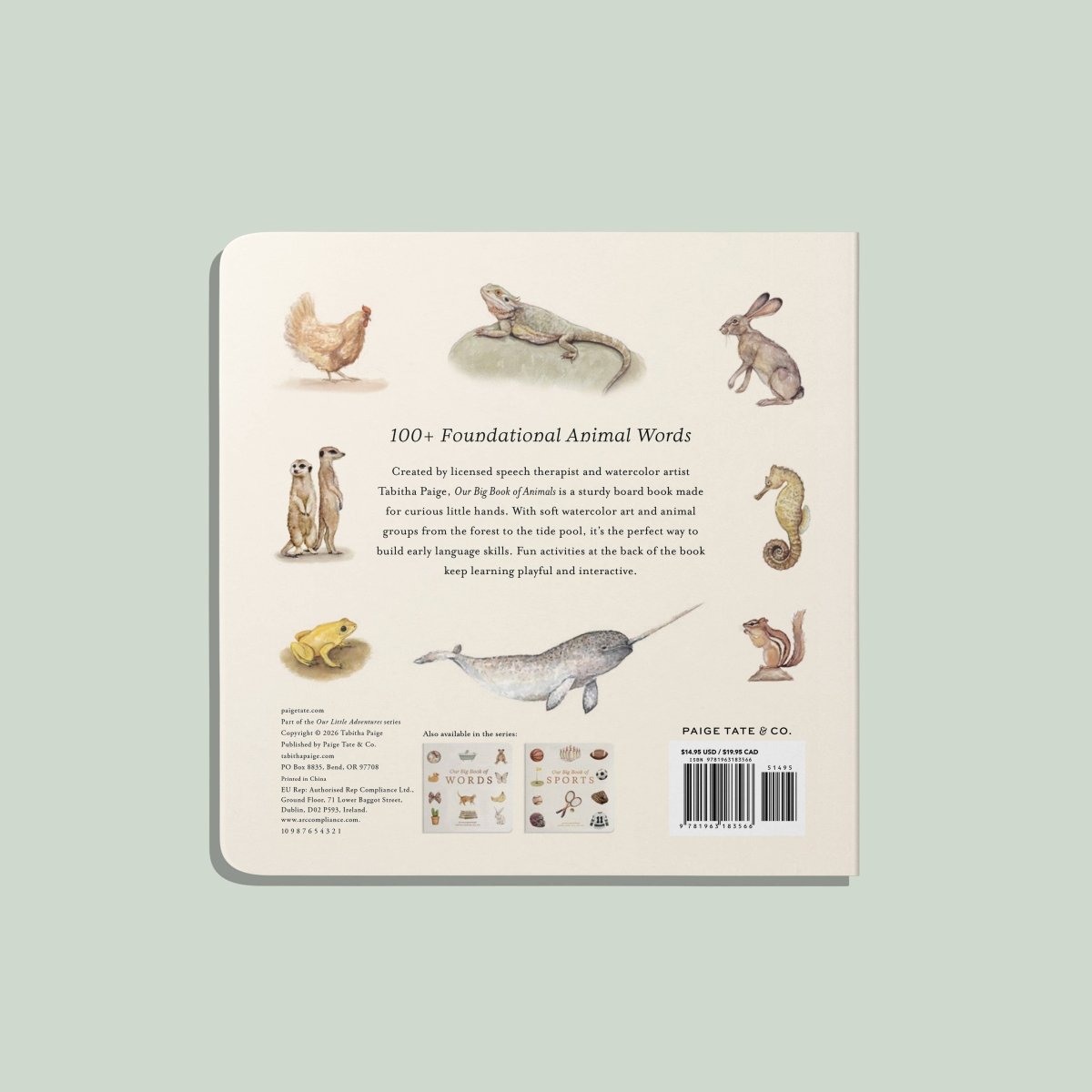 Our Big Book of Animals (Board Book) - Paige Tate & Co. Books sold by Rosebud & Jo