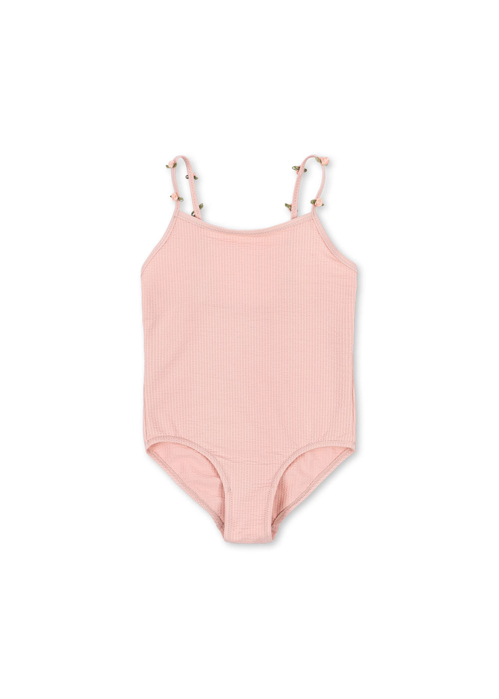 Seersucker Swimsuit with Rose Details