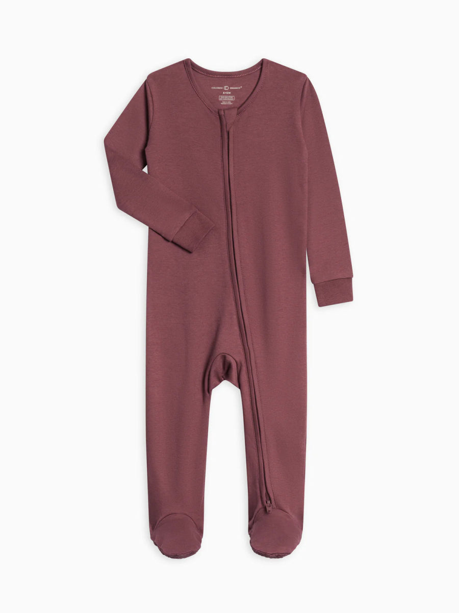 Peyton Zipper Sleeper in Berry - Colored Organics Baby & Toddler Clothing sold by Rosebud & Jo