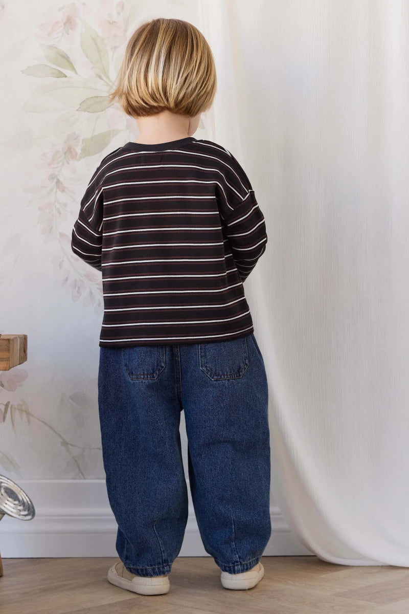 Pima Cotton Edward Long Sleeve Top - Courtside Stripe - Jamie Kay Tops sold by Rosebud & Jo