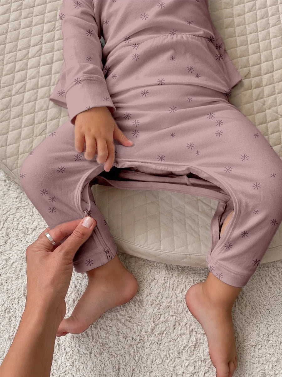 Pink Ruffled Sweatsuit Set - gunamuna Baby & Toddler Clothing sold by Rosebud & Jo