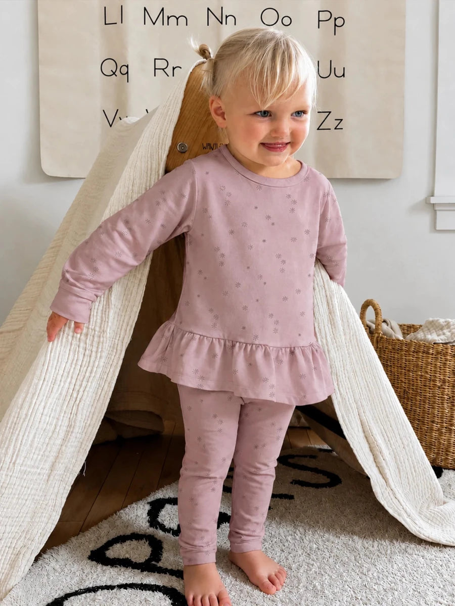 Pink Ruffled Sweatsuit Set - gunamuna Baby & Toddler Clothing sold by Rosebud & Jo