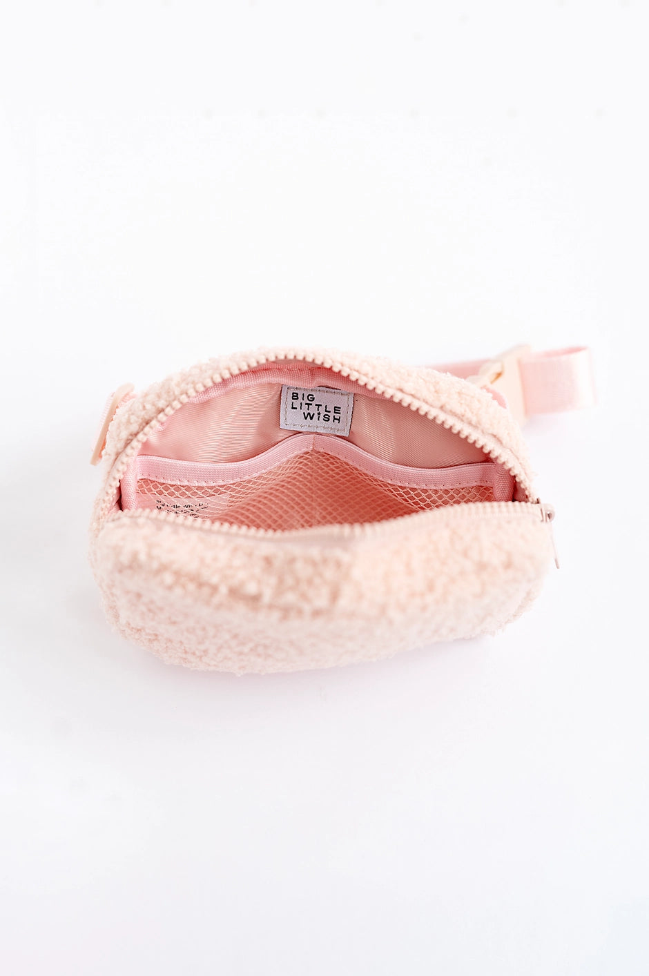 The Aspen Bag: Sherpa Light Pink Kids Belt Bag