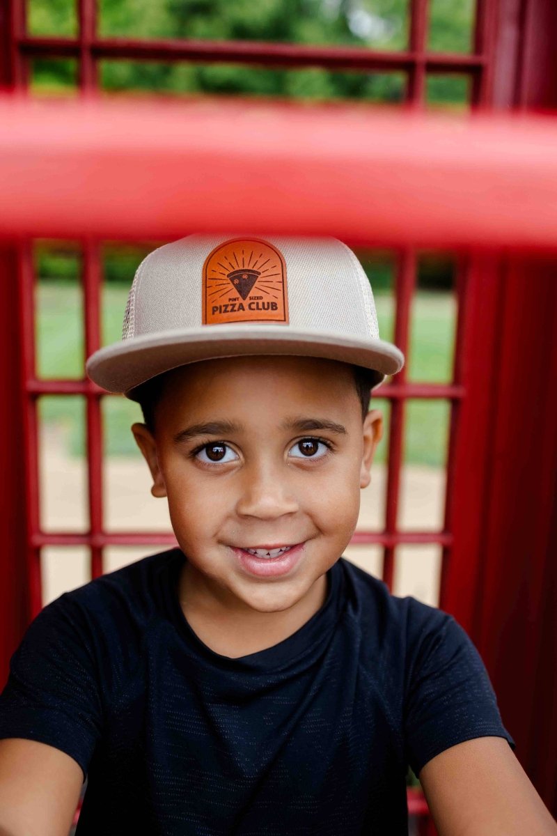 Pint Sized Pizza Club Leather Patch Hat - Left Grain Hat sold by Rosebud & Jo