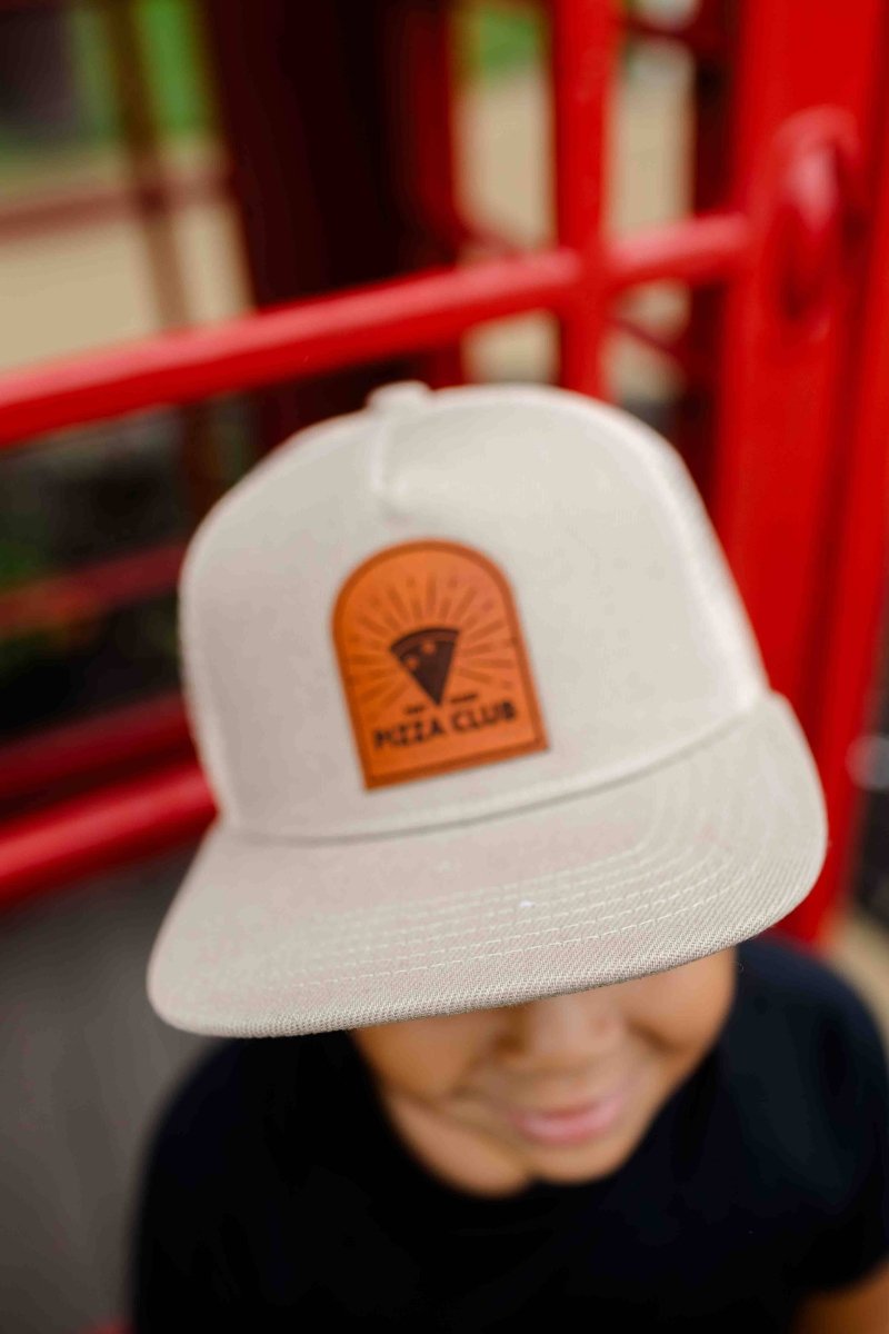 Pint Sized Pizza Club Leather Patch Hat - Left Grain Hat sold by Rosebud & Jo