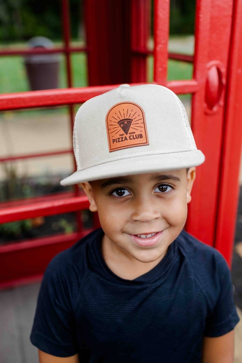 Pint Sized Pizza Club Leather Patch Hat - Left Grain Hat sold by Rosebud & Jo