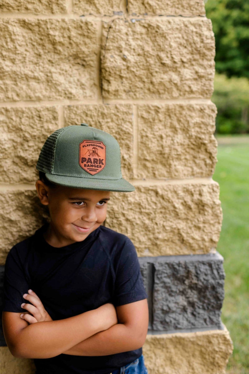 Playground Park Ranger Leather Patch Hat - Left Grain Hat sold by Rosebud & Jo
