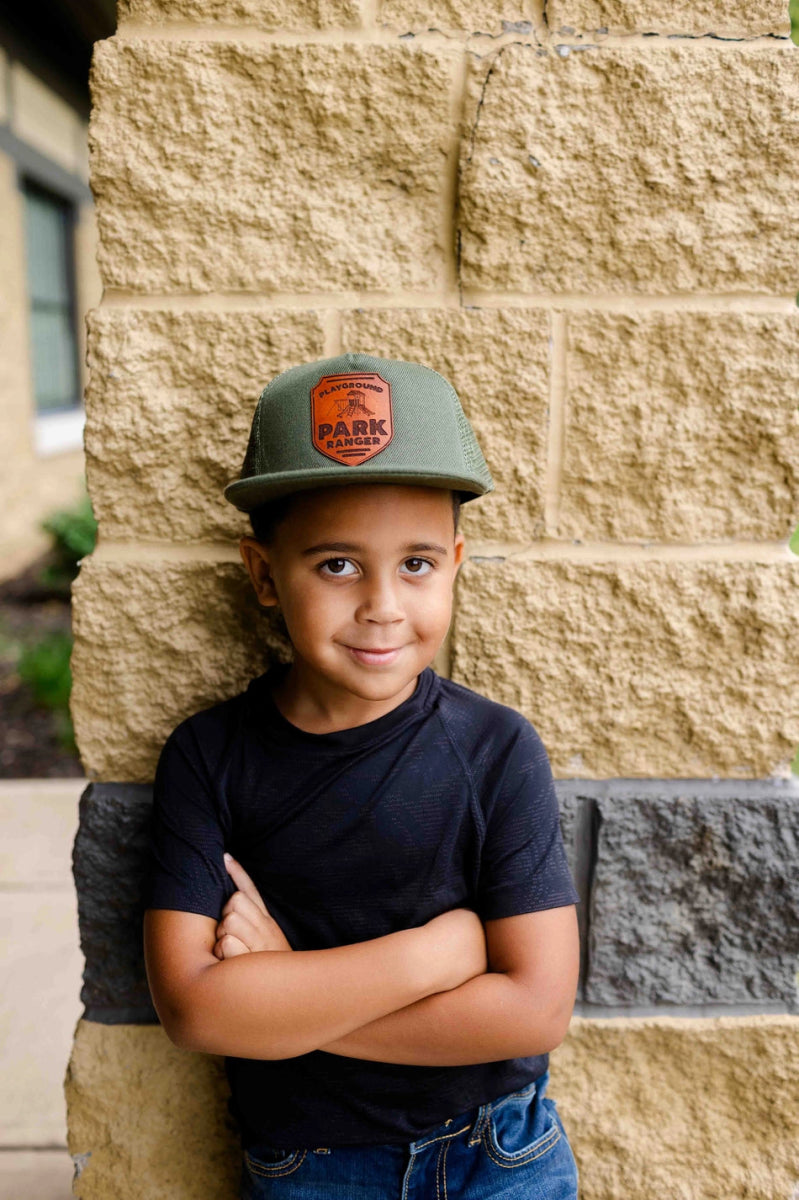 Playground Park Ranger Leather Patch Hat - Left Grain Hat sold by Rosebud & Jo