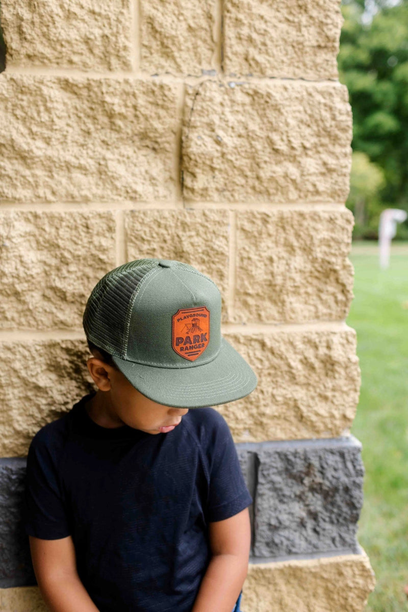 Playground Park Ranger Leather Patch Hat - Left Grain Hat sold by Rosebud & Jo