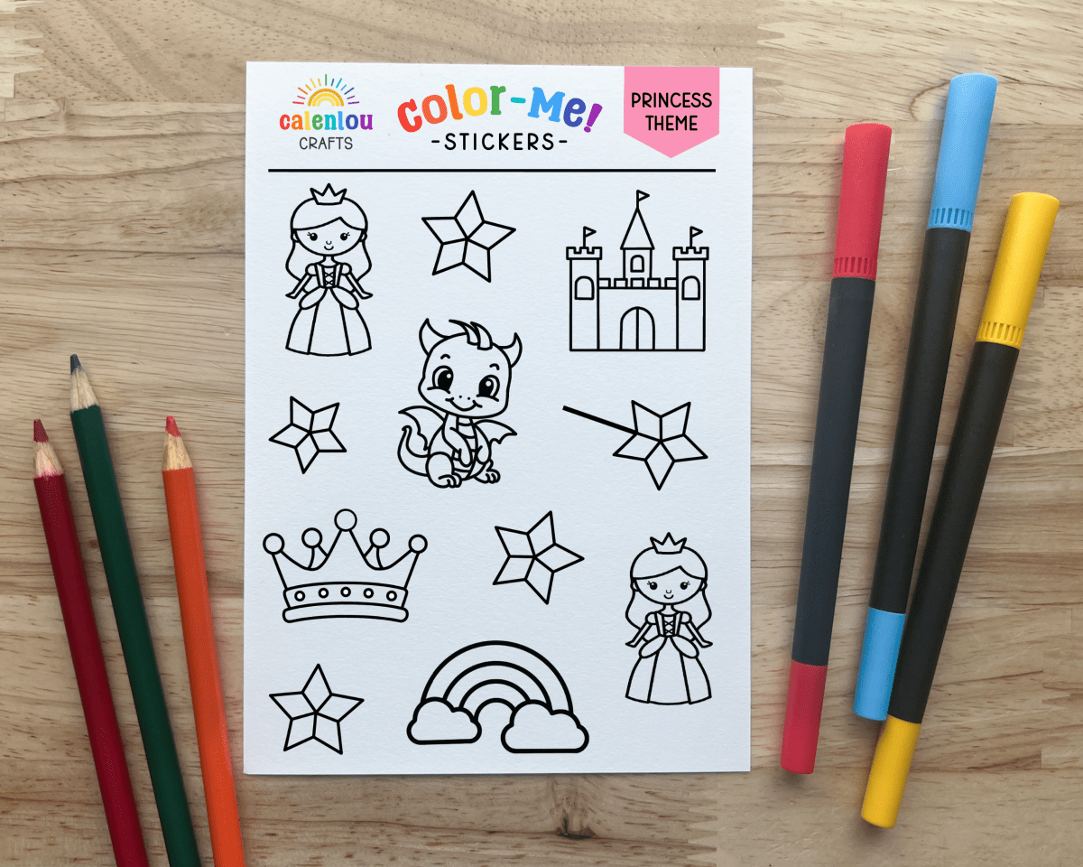 Princess Color Your Own Stickers - Calenlou Crafts Stickers sold by Rosebud & Jo