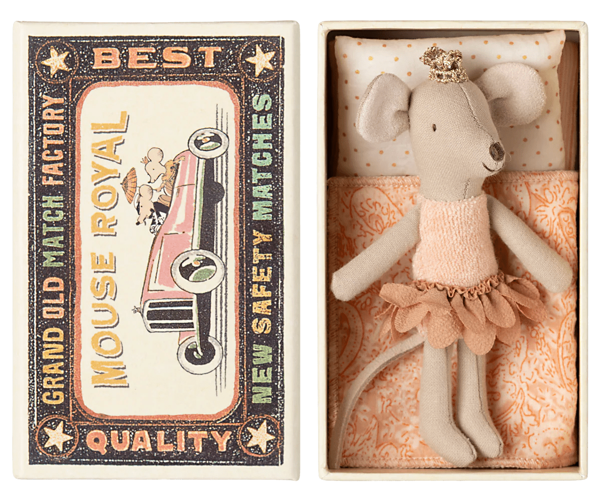 Princess mouse, Little Sister in Matchbox - Maileg Toy sold by Rosebud & Jo