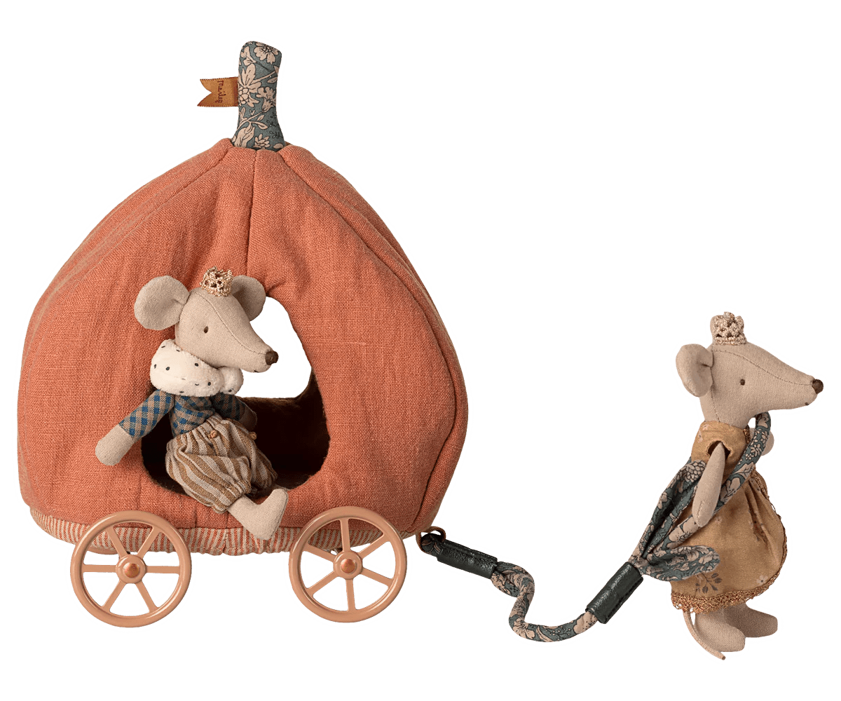 Pumpkin Carriage, Mouse - Maileg Toy sold by Rosebud & Jo