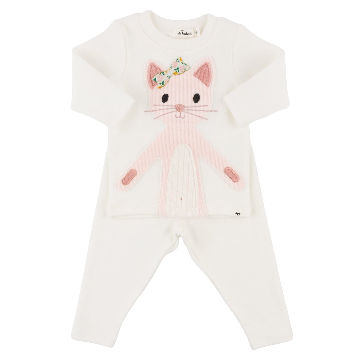 Quilted Kitty Two - piece Set - oh baby! Baby & Toddler Clothing sold by Rosebud & Jo
