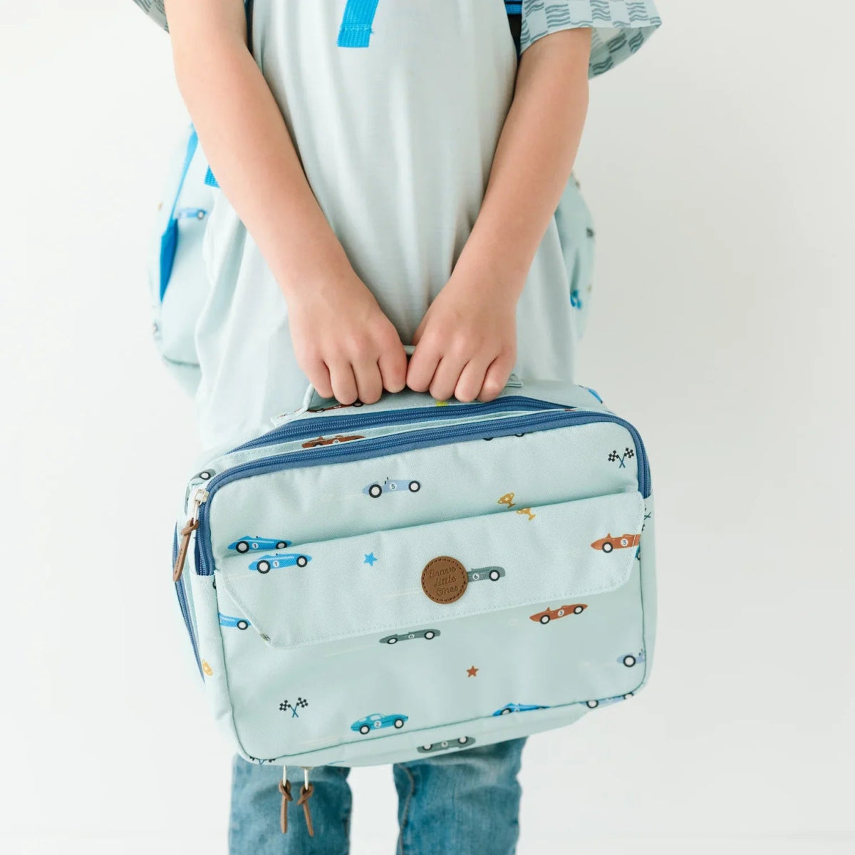 Race Cars Insulated Lunchbox - Brave Little Ones Baby Gear sold by Rosebud & Jo