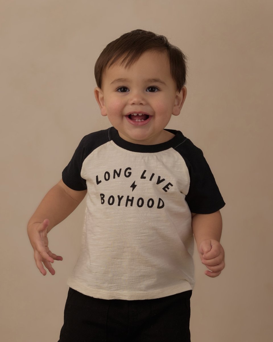 Raglan Short Sleeve Tee Long Live Boyhood - Rylee + Cru Tops sold by Rosebud & Jo