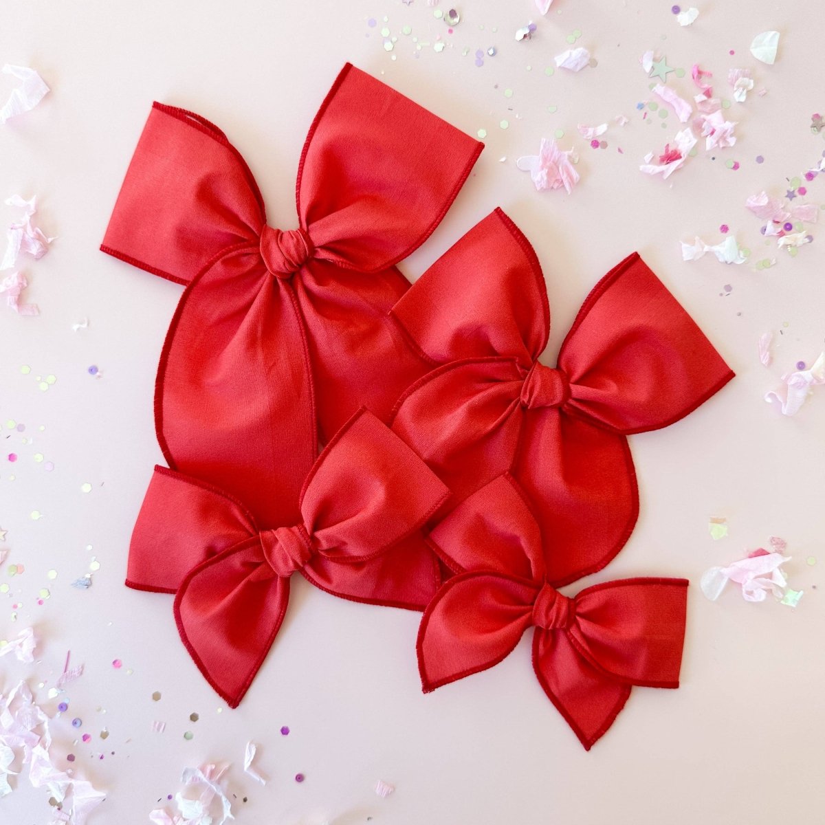 Red Fabric Bow – Handmade Small Reversible Alligator Clip - Tiny Wonders Bows Hair Accessory sold by Rosebud & Jo