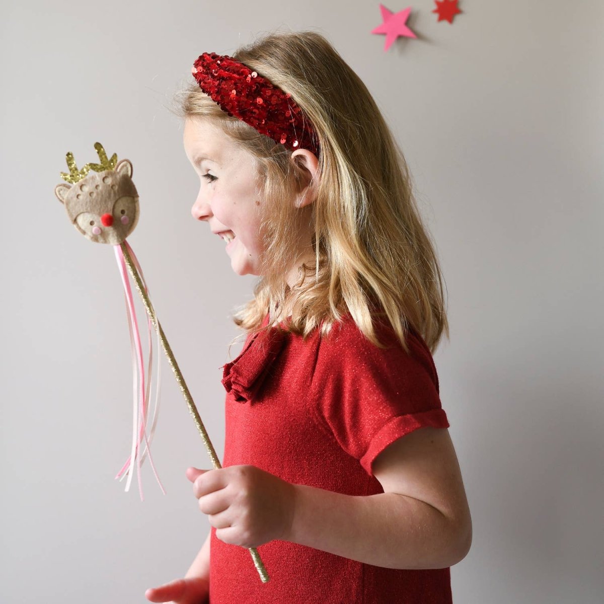 Red Sequin Velvet Headband - Rockahula Kids Hair Accessory sold by Rosebud & Jo