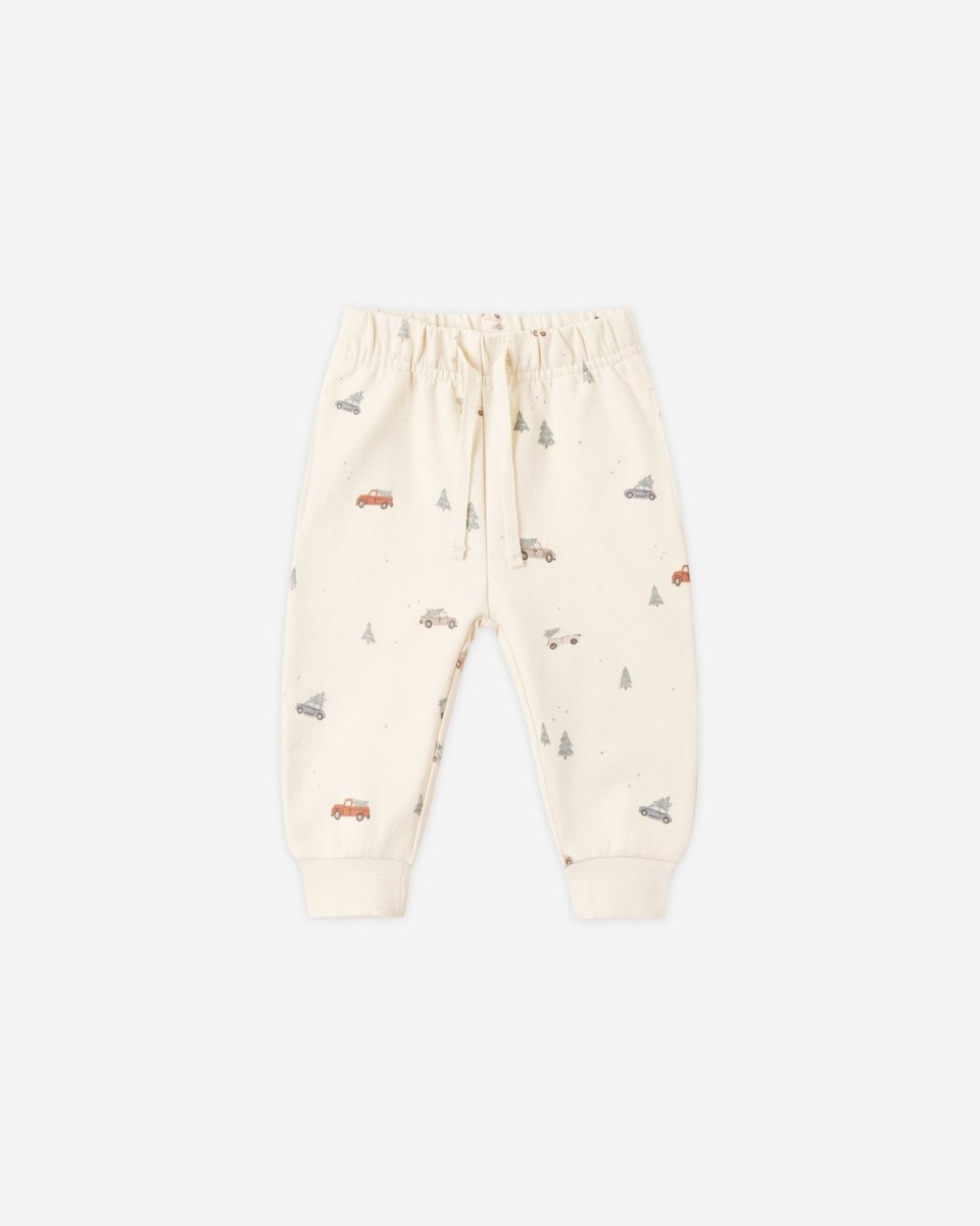 Relaxed Fleece Sweatpant - Holiday Drive - Quincy Mae Bottoms sold by Rosebud & Jo