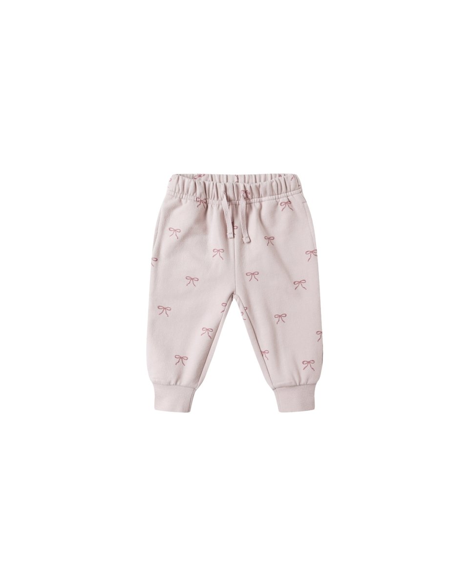 Relaxed Fleece Sweatpant in Bows - Quincy Mae Baby & Toddler Clothing sold by Rosebud & Jo