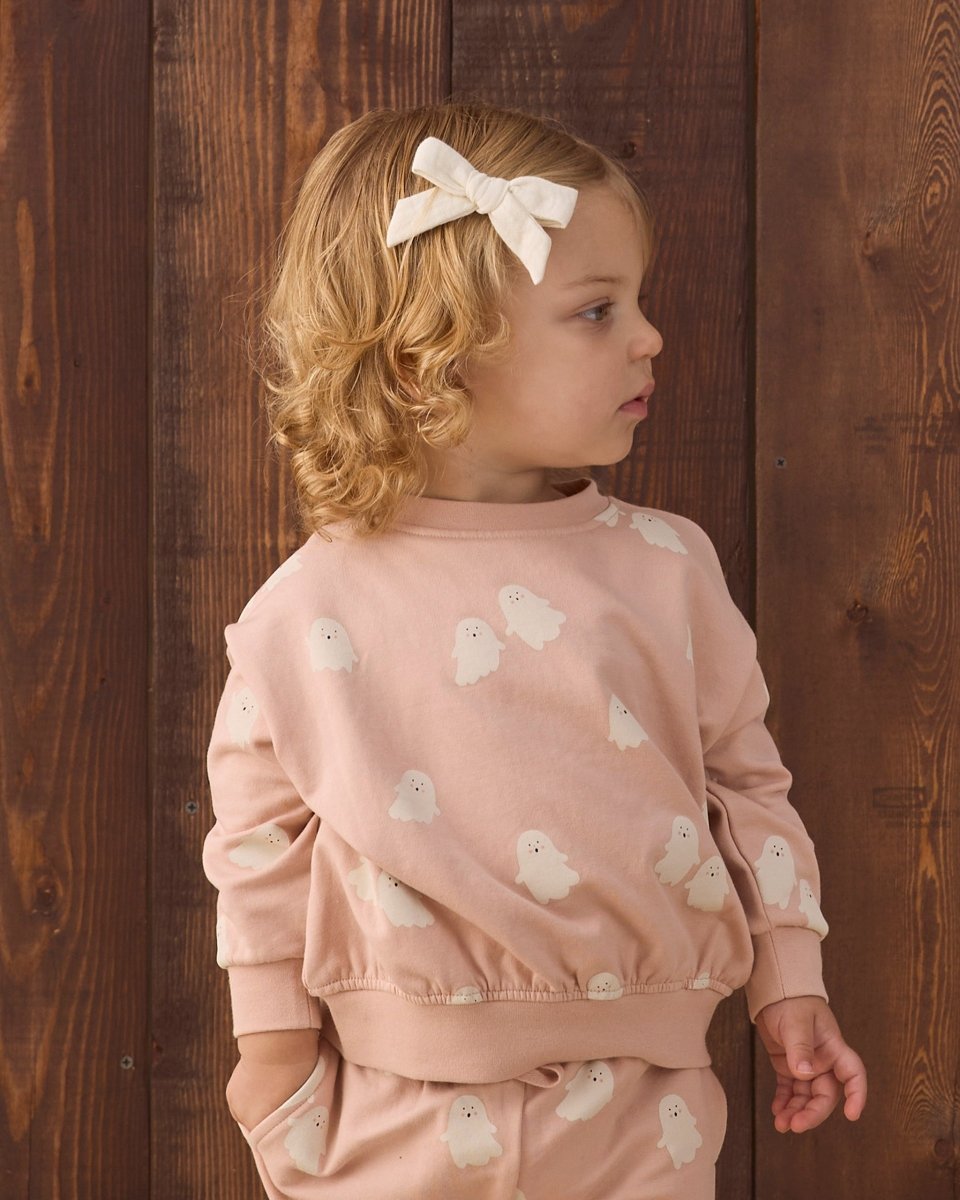 Relaxed Fleece Sweatshirt Sweet Ghost - Quincy Mae Tops sold by Rosebud & Jo