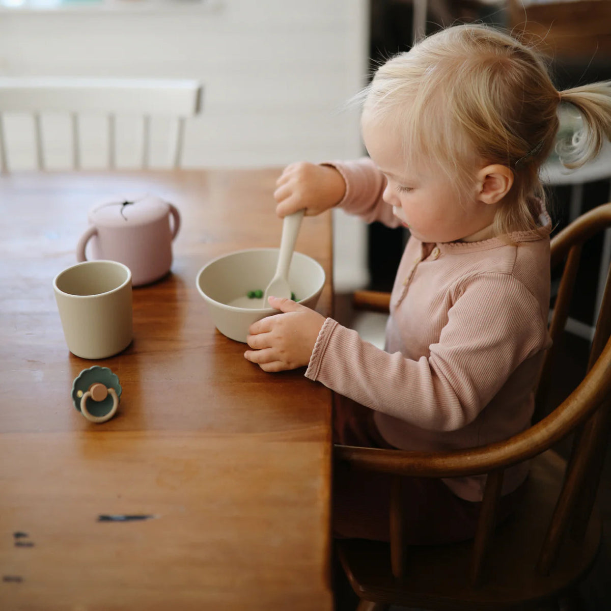 Round Dinnerware Bowl Set of 2 - mushie sold by Rosebud & Jo