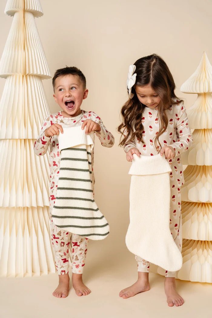 Santa Baby Kids Loungewear Set - Lou Lou & Company Top & Bottom Sets sold by Rosebud & Jo
