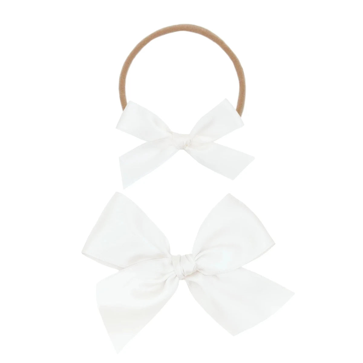 Satin Bow Small White Headband - Lou Lou & Company Hair Accessories sold by Rosebud & Jo
