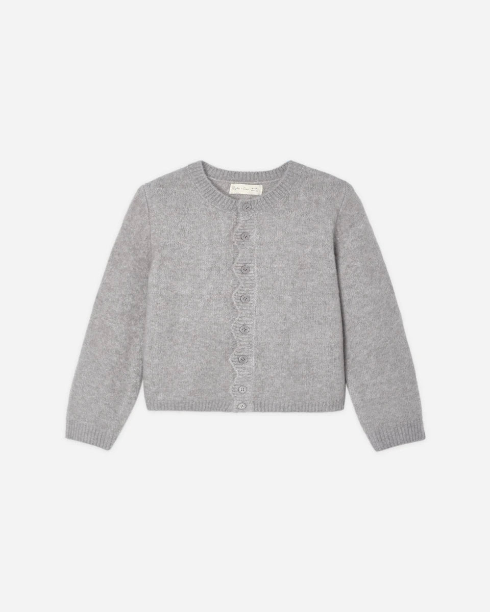 Scallop Cardigan Dusty Blue - Rylee + Cru Tops sold by Rosebud & Jo