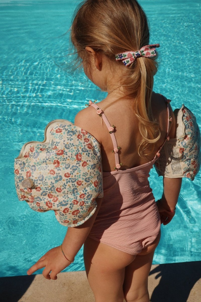 Seersucker Swimsuit with Rose Details - Konges Sløjd A/S Baby & Toddler Clothing sold by Rosebud & Jo