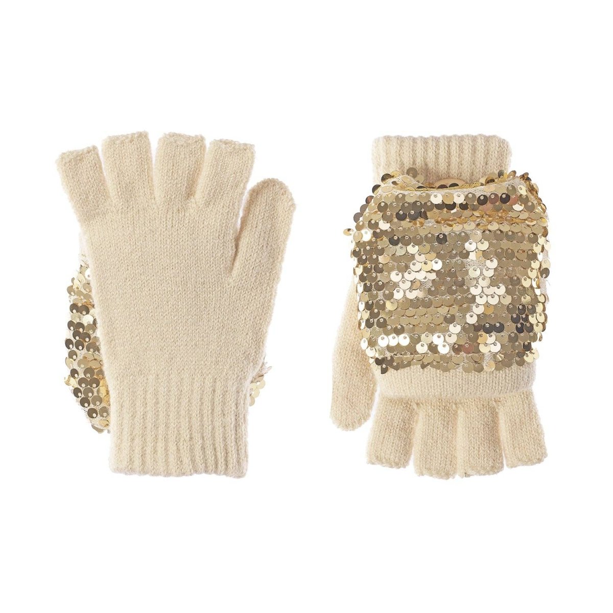 Sequin Knitted Fingerless Gloves with Fleece Lining - Rockahula Kids US Mittens sold by Rosebud & Jo