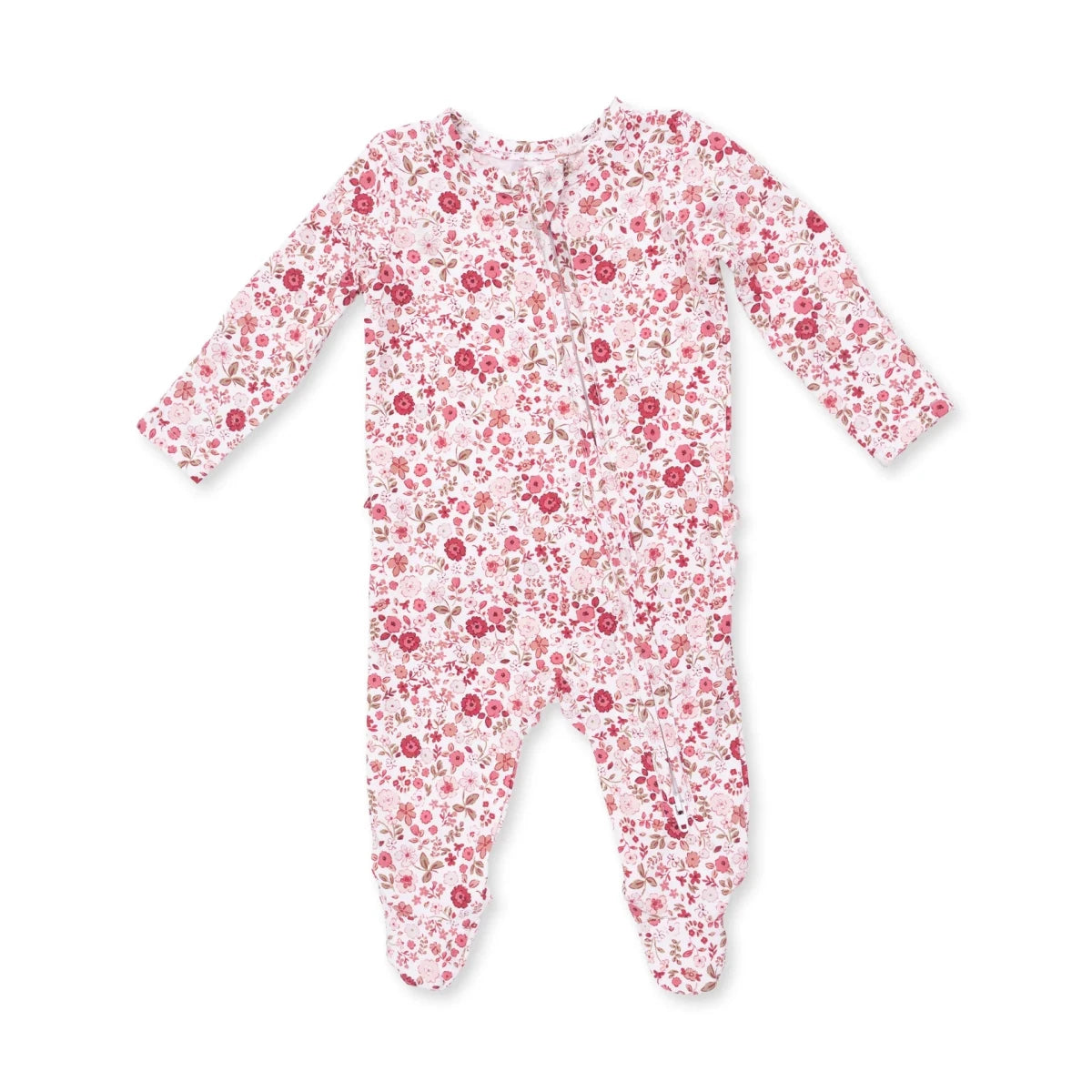 Serene Floral - 2 Way Ruffle Back Zipper Footie - Angel Dear Footies sold by Rosebud & Jo