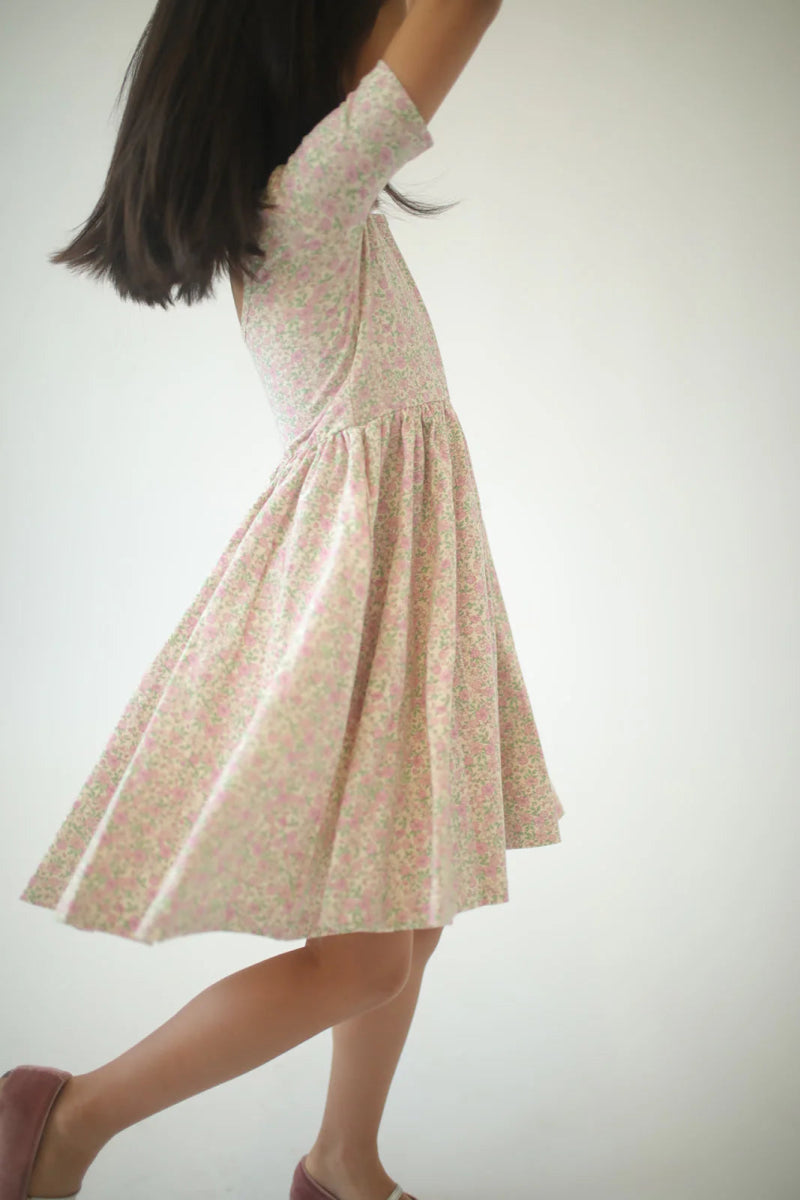 Short Sleeve Twirl Dress in Bella Pink Floral - Good Apples Kids Baby & Toddler Clothing sold by Rosebud & Jo