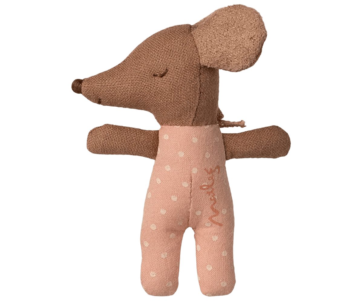 Sleepy wakey baby mouse in matchbox - Rose - Maileg Toys sold by Rosebud & Jo