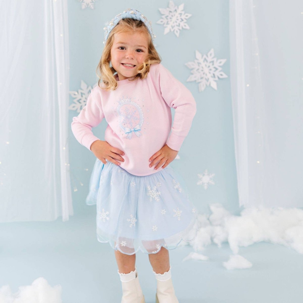 Snowflake Princess Sweatshirt - Sweet Wink Tops sold by Rosebud & Jo