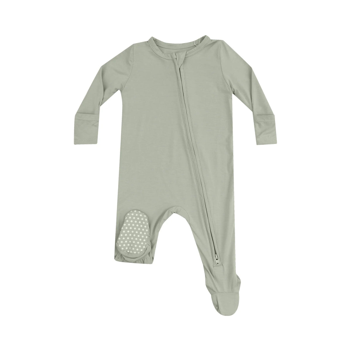 Solid Desert Sage 2 Way Zipper Footie - Angel Dear Baby & Toddler Clothing sold by Rosebud & Jo