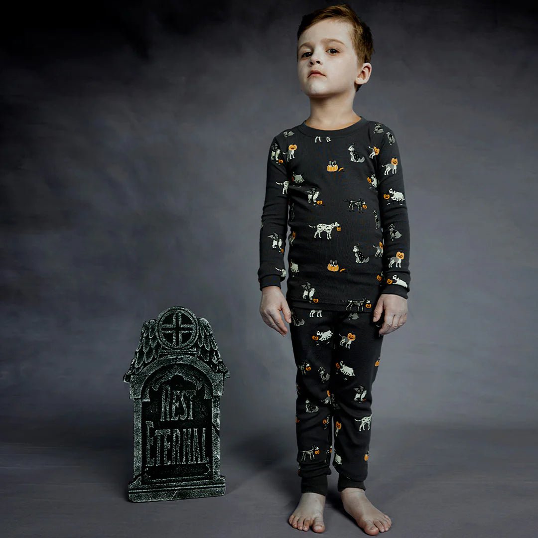 Spooky Season PJ Set (Dog) - Petite Lem Baby & Toddler Clothing sold by Rosebud & Jo