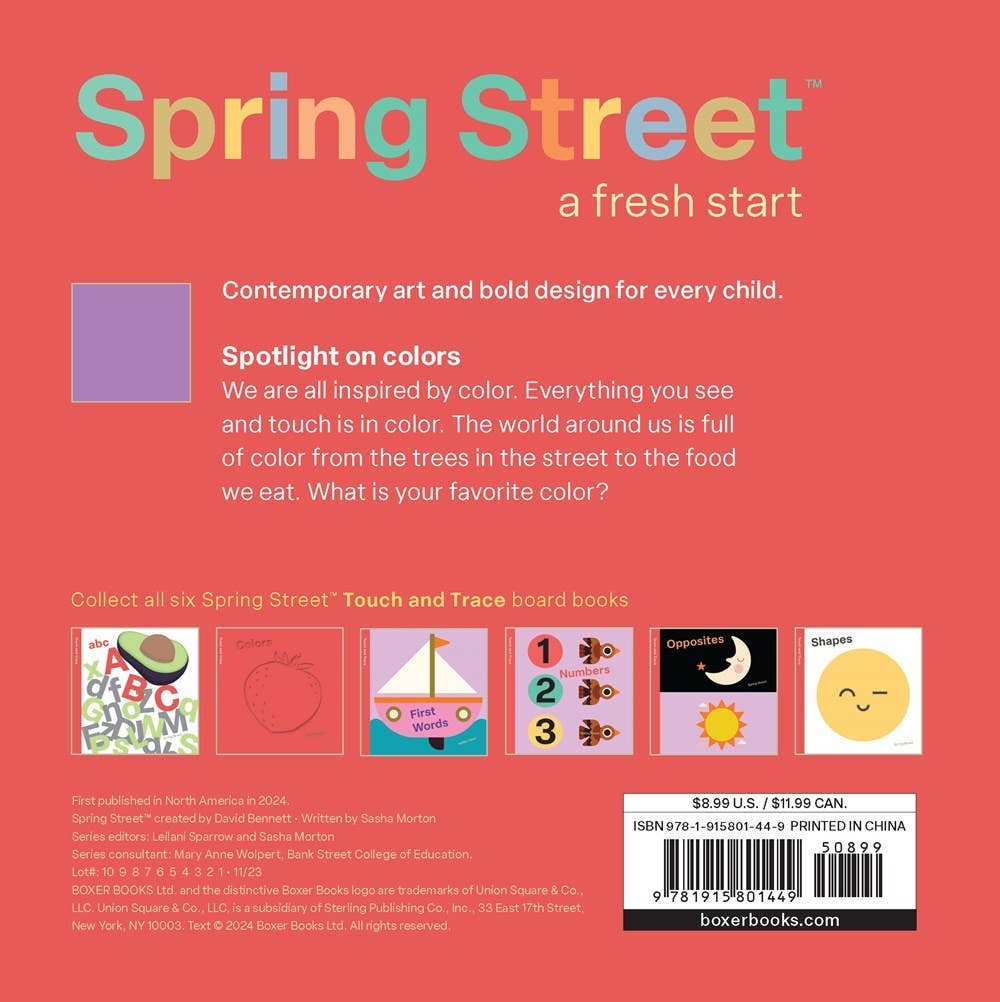 Spring Street Touch and Trace: Colors - Hachette Book Group Books sold by Rosebud & Jo