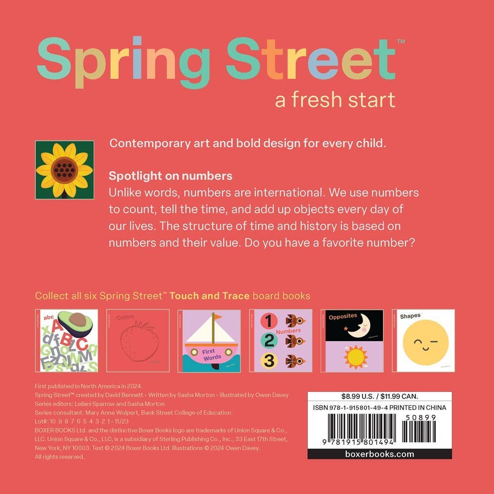 Spring Street Touch and Trace: Numbers - Hachette Book Group Books sold by Rosebud & Jo