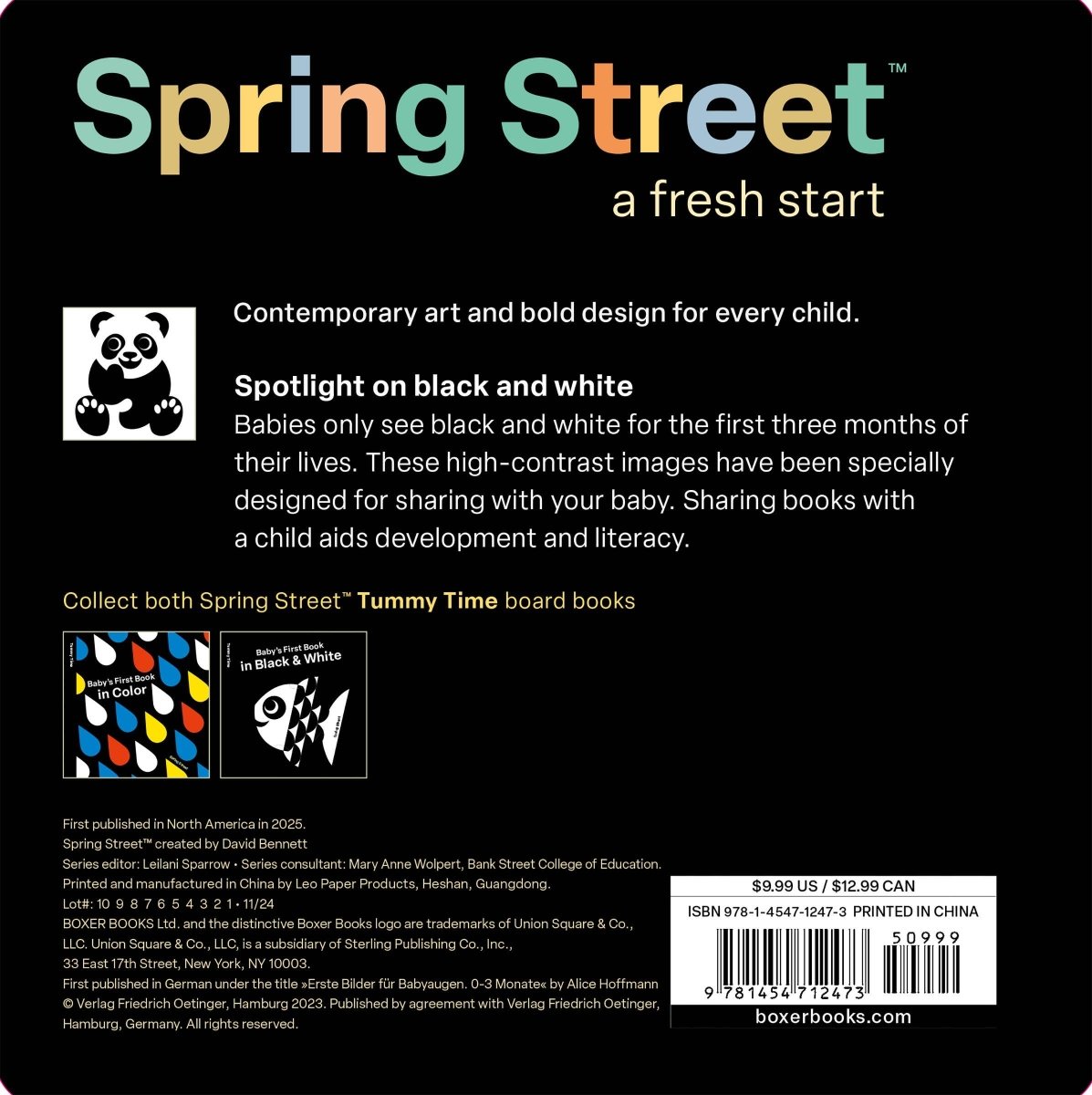 Spring Street Tummy Time: Baby's First Book in Black & White - Hachette Book Group Books sold by Rosebud & Jo