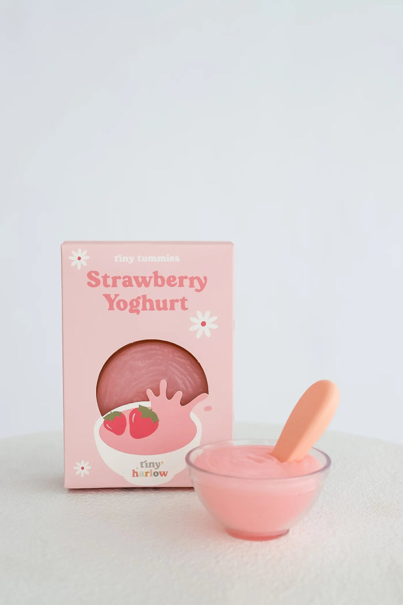 Strawberry Yogurt Bowl Tiny Tummies Set - Tiny Harlow - North America Toy sold by Rosebud & Jo