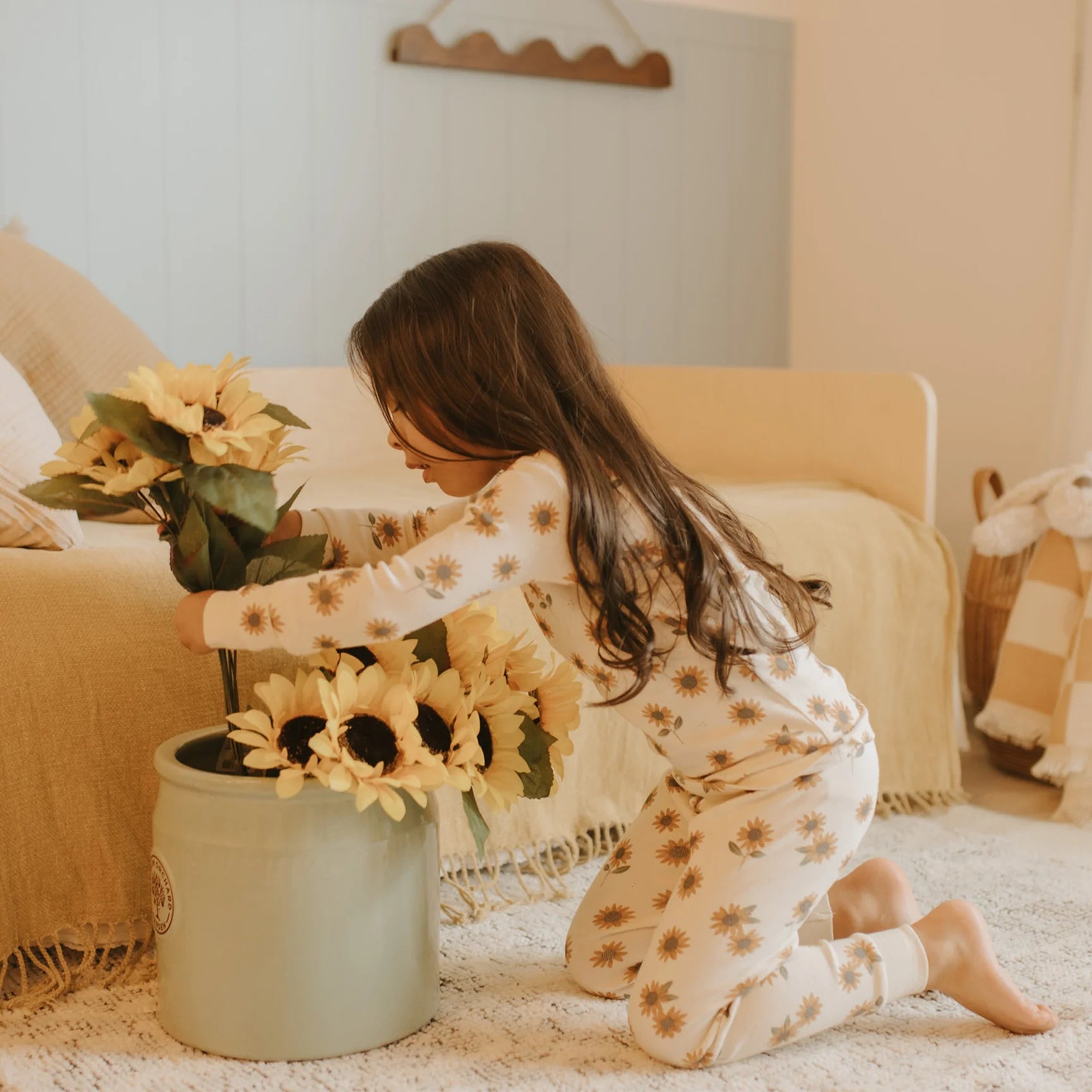 Sunflower Print PJ Set