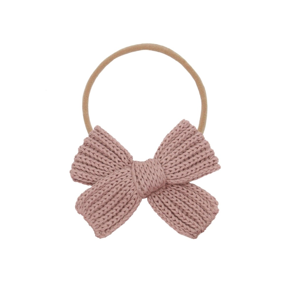 Sweater Bow - Mauve Chunky Knit Headband - Lou Lou & Company Hair Accessories sold by Rosebud & Jo