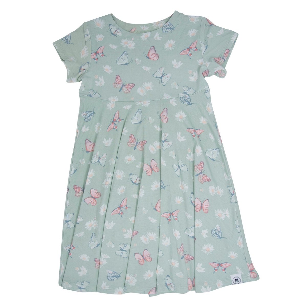 Swirly Girl Dress in Butterfly Daisy - Sweet Bamboo Baby & Toddler Clothing sold by Rosebud & Jo