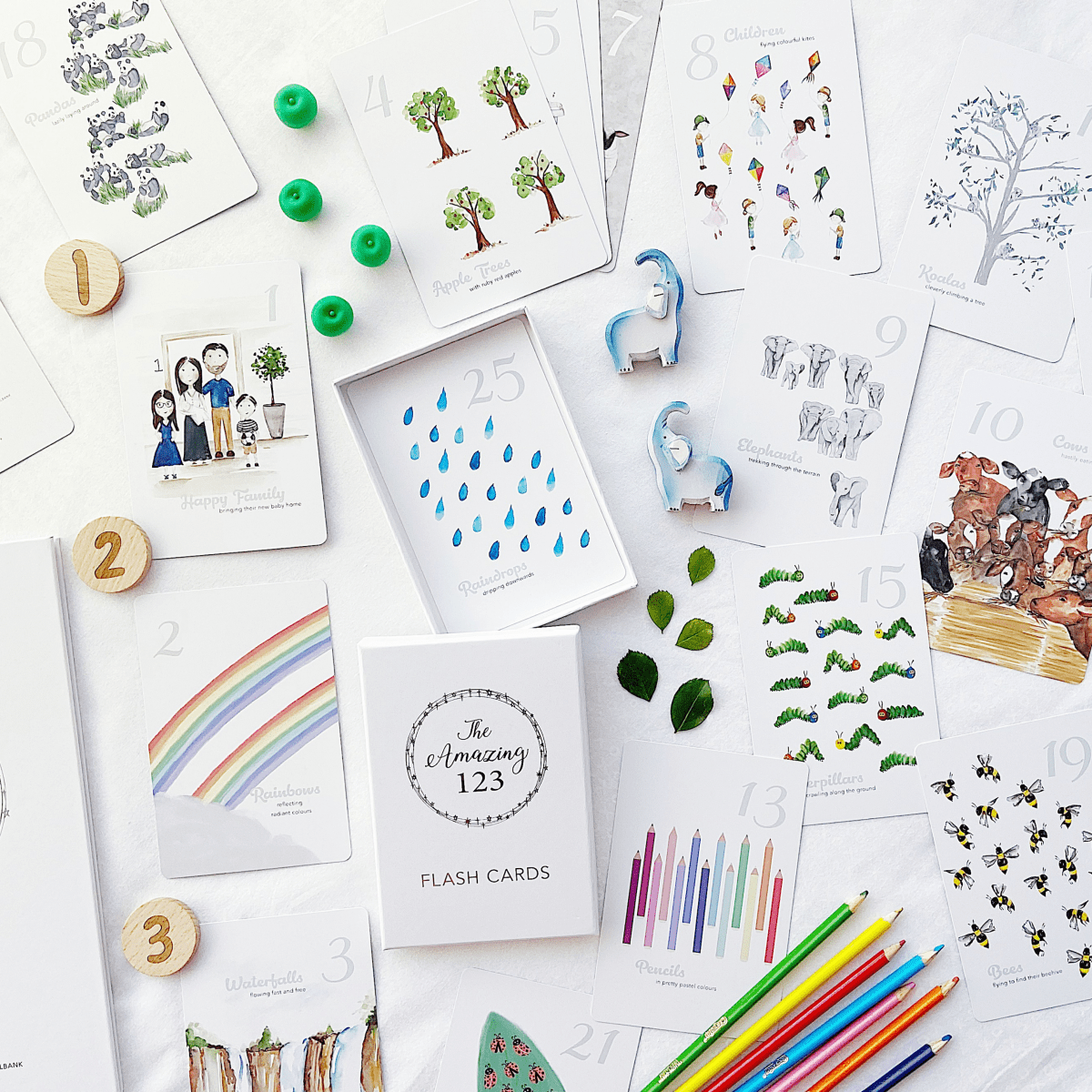 The Amazing 123 Flash Cards - Learning for Toddlers and Preschoolers - Adored Illustrations Toys sold by Rosebud & Jo