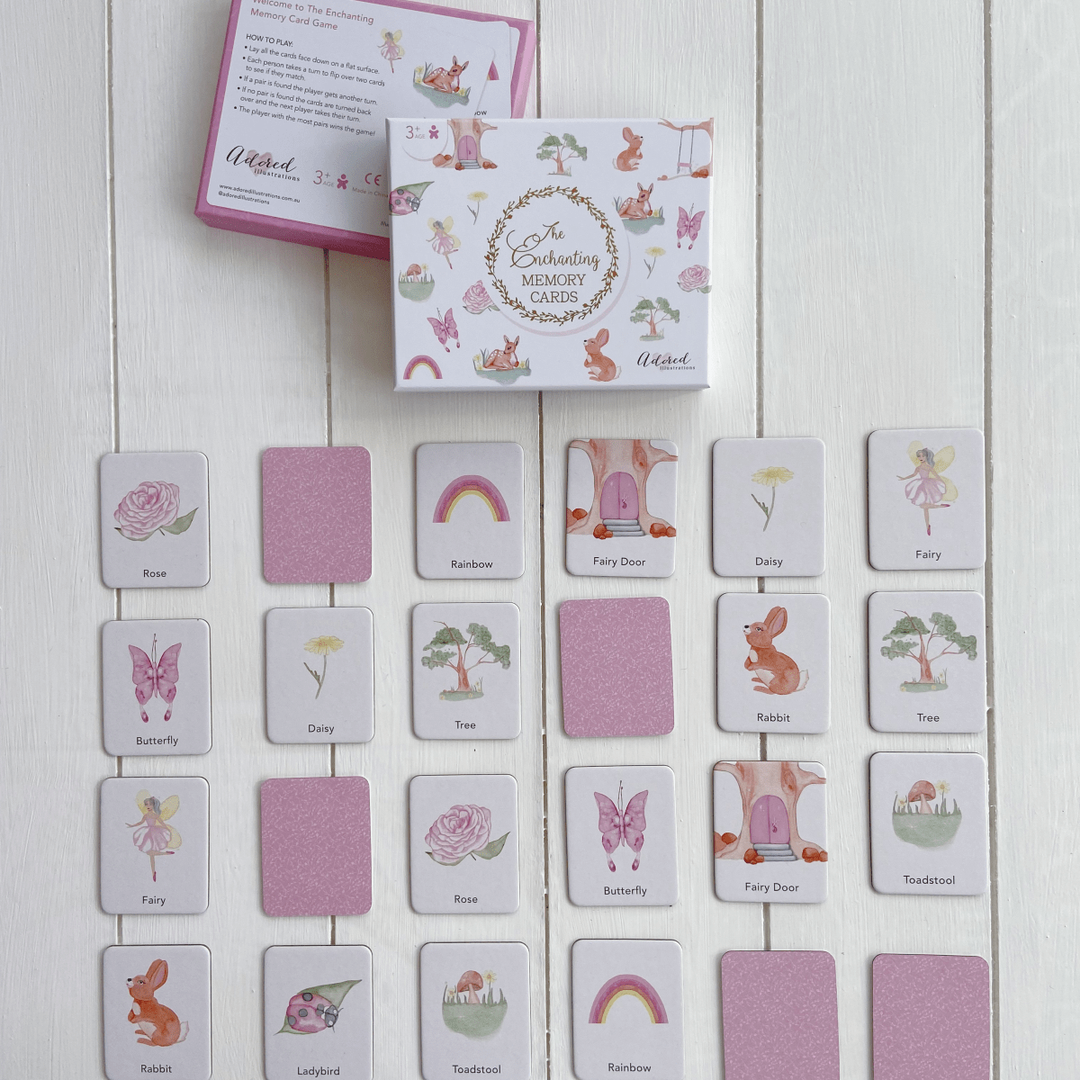 The Enchanting Memory Card Game - Adored Illustrations sold by Rosebud & Jo