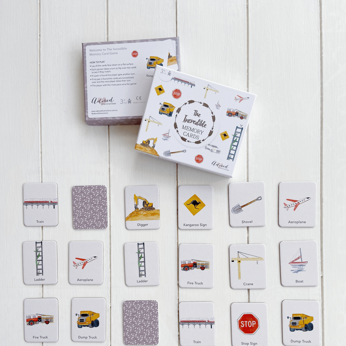 The Incredible Memory Card Game - Adored Illustrations Toys sold by Rosebud & Jo
