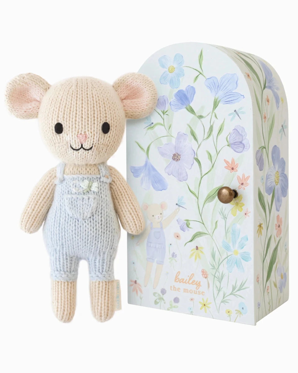 Tiny Bailey the Mouse - Cuddle + Kind Stuffed Animals sold by Rosebud & Jo