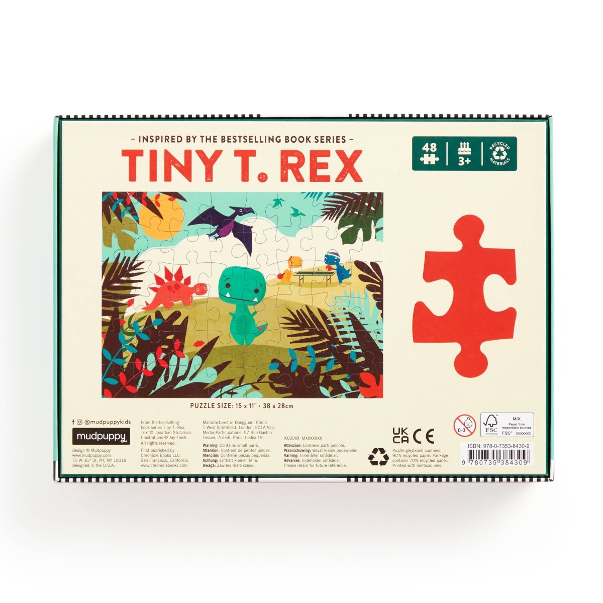Tiny T. Rex 48 Piece Puzzle - Chronicle Books Toys sold by Rosebud & Jo