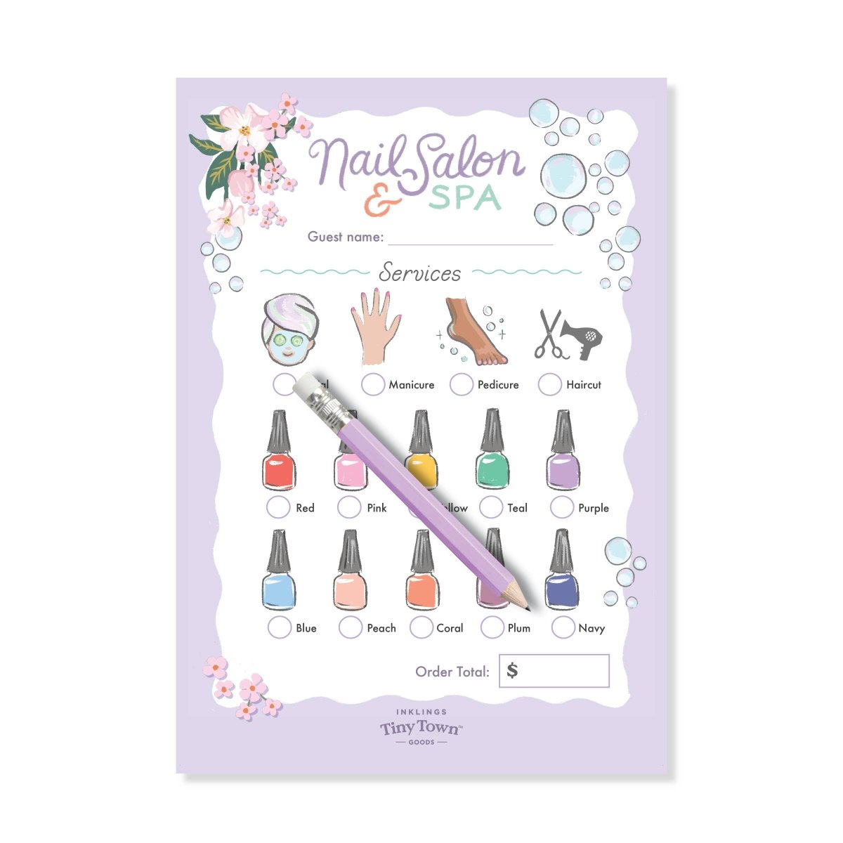 Tiny Town™ Play Notepad - Nail Salon & Spa - Inklings Paperie Toy sold by Rosebud & Jo