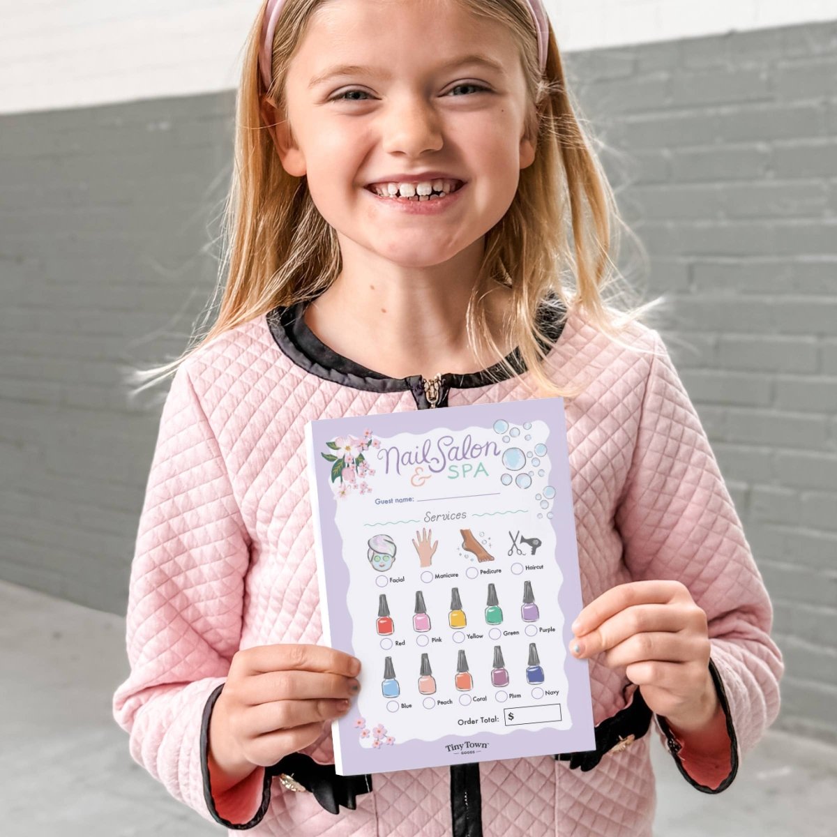 Tiny Town™ Play Notepad - Nail Salon & Spa - Inklings Paperie Toy sold by Rosebud & Jo